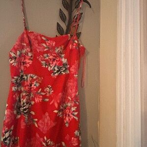 French Connection Red Floral Midi Dress